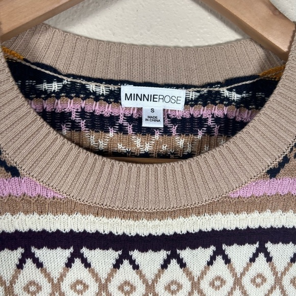 Minnie Rose Cotton Fairisle Crew Size Small - Picture 5 of 9